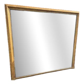 Large Antique Carved Wood and Gesso Gilt Overmantle Mirror, 1800s For Sale