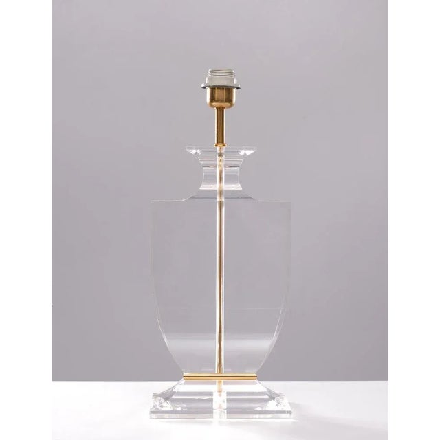 Plastic Regency Acrylic Glass Table Lamp, France, 1970s For Sale - Image 7 of 10