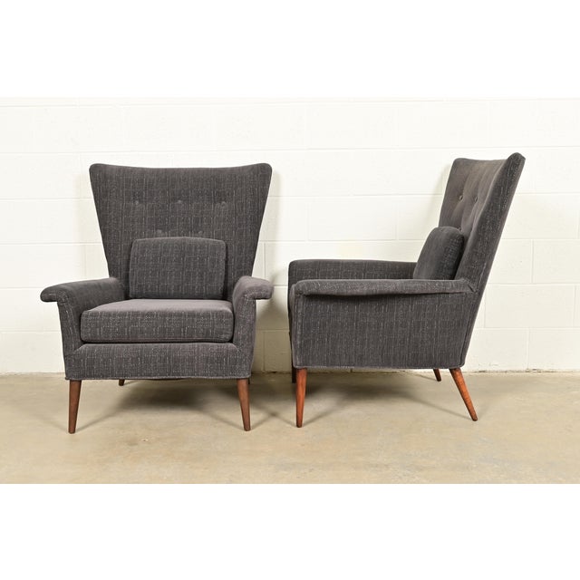 Paul McCobb Planner Group Mid-Century Modern Upholstered Lounge Chairs, Pair For Sale In South Bend - Image 6 of 8