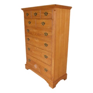 Thomasville American Oak Collection Georgian Style Tall Chest For Sale