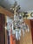 1940s Hollywood Regency Gilt & Verdigris Bronze/ Tole/ Crystal Pendant Chandelier For Sale - Image 11 of 12