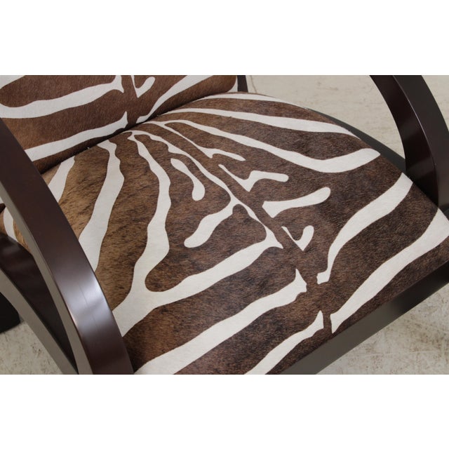 Art Deco Modern Style Zebra Print Chair & Ottoman For Sale - Image 11 of 18