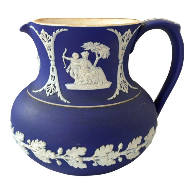 Small Antique English Wedgwood Jasperware Pitcher For Sale