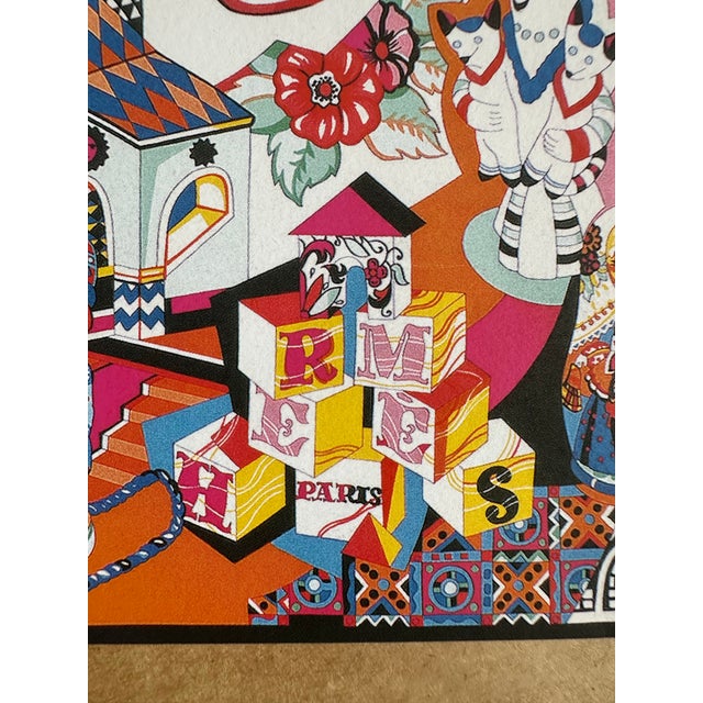 Folk Art 1980s Authentic Original Hermès “Za Bavushka” Silk Scarf Art Print Framed Folk Art French Luxury Wall Art Advertisement For Sale - Image 3 of 7