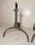 Gothic Rare Antique 18th Century Hand Wrought Iron Fireplace Firedogs Black Andirons For Sale - Image 3 of 12