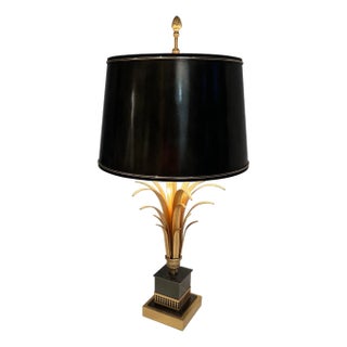 1970s Neoclassical Palm tree-shaped table lamp in the style of Maison Charles For Sale