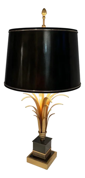 1970s Neoclassical Palm tree-shaped table lamp in the style of Maison Charles