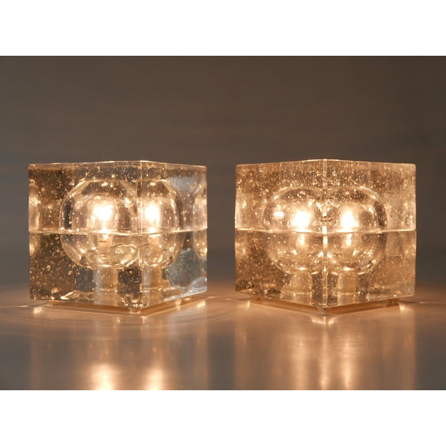 Hand Blown Cubic Table Lamps by Müller & Zimmer, 1970s, Set of 2 For Sale - Image 4 of 18