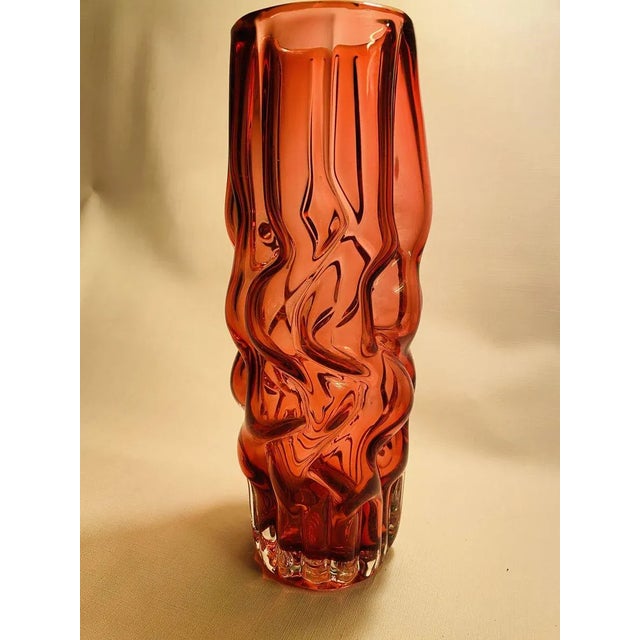 Beautiful ruby ​​red vase by Pavel Hlava for Borse glass.1968Also known as Brain vase.Comes from Czechoslovakia. I have...
