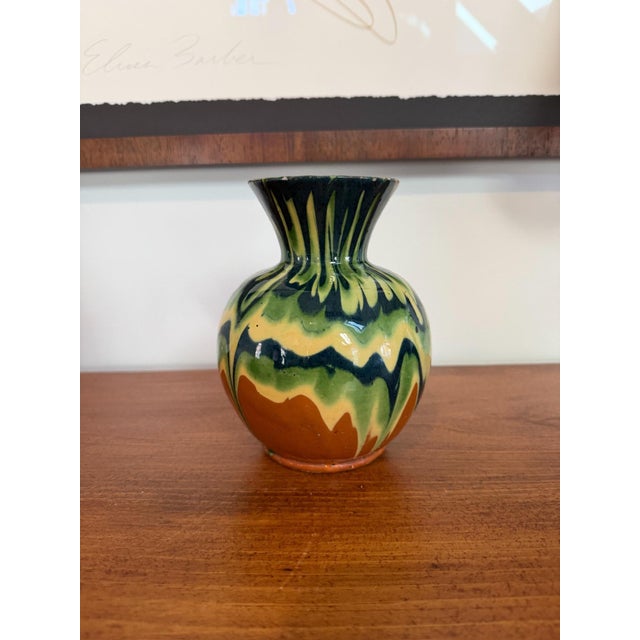 French Mid-Century Jaspe Vase With Drip Glaze For Sale - Image 4 of 9