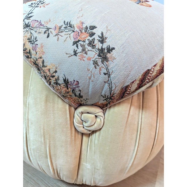 Vintage Camel Tapestry Pillow Top Pouf Ottoman For Sale - Image 9 of 15