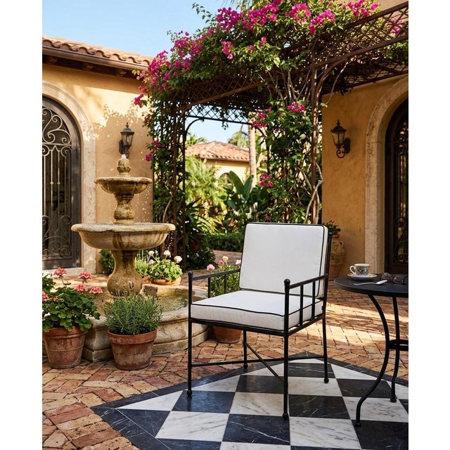 Classic Campaign-Style Wrought Iron Lounge Armchair For Sale - Image 9 of 11