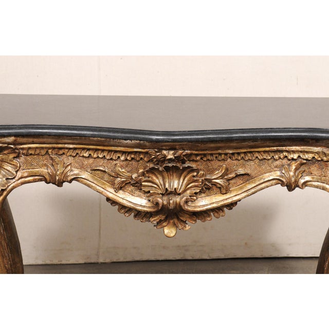 Black Italian Rococo Marble Top Console, 19th C. For Sale - Image 8 of 13
