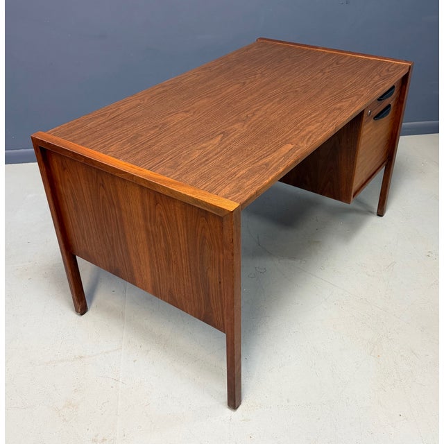 1960s Mid-Century Modern Jens Risom Attributed Walnut Writing Desk For Sale - Image 11 of 11