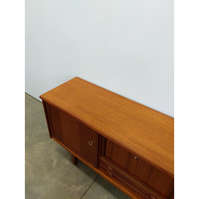 Wood Vintage Mid Century Modern Teak Credenza For Sale - Image 7 of 10