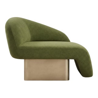 Kaia Modern Green Boucle Left Arm Accent Chair For Sale