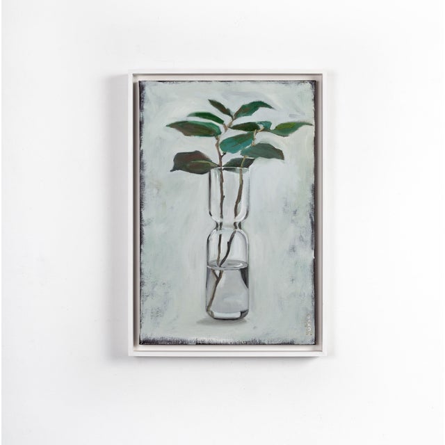 Justyna Kuklo, Tall Transparent Vase with a Twig, 2020, Oil on Canvas, Framed For Sale - Image 3 of 4