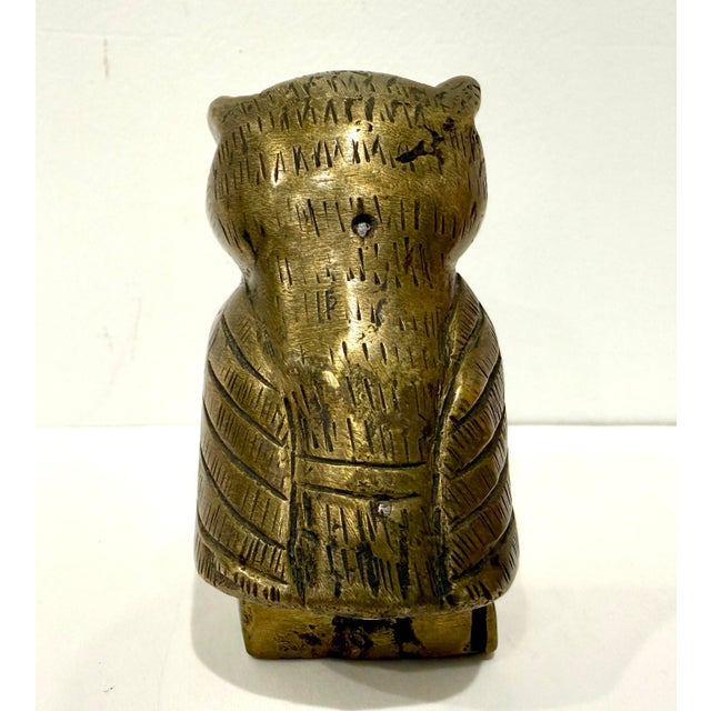 Boho Chic Brass Owl Figurine Vintage Statue Decor Bird Sculpture Purchased in Munich, Germany For Sale - Image 3 of 10