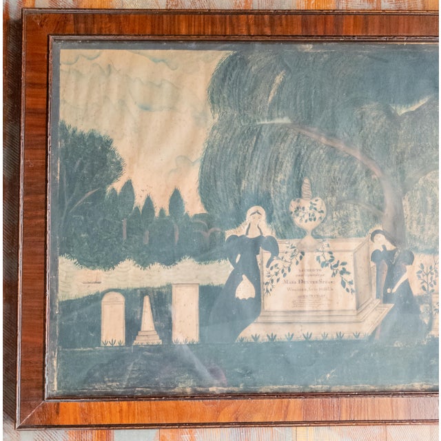 We are selling this very unique Folk Art Americana Momento Mori watercolor painting. This traditional memento mori...