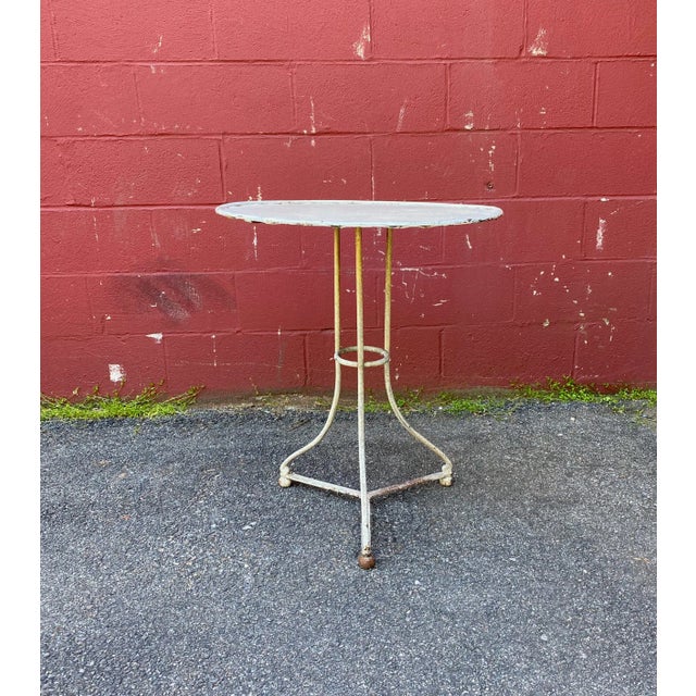 Small Round Painted French Bistro Table For Sale - Image 11 of 11