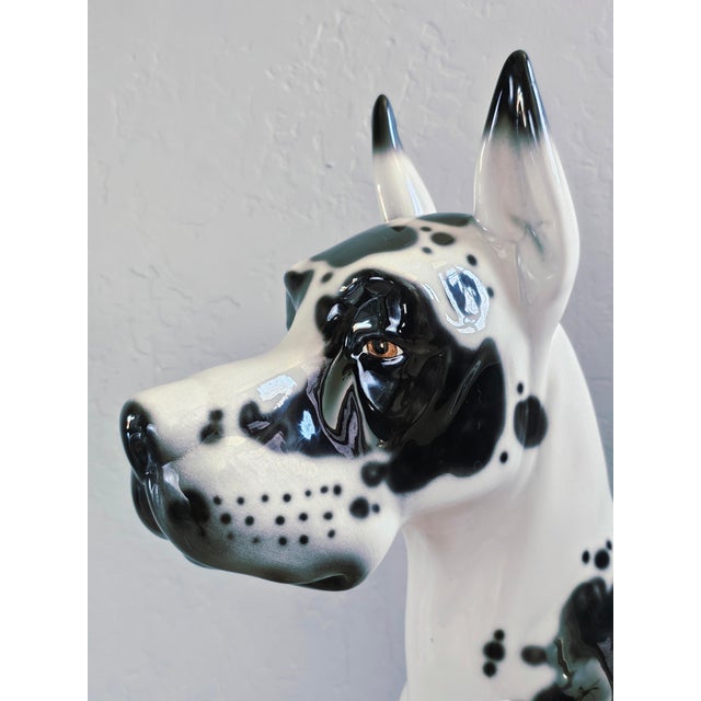 1980s Life Size Great Dane Porcelain Dog Sculpture by Lladro Hispania of Spain For Sale - Image 10 of 18