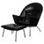 Set of Oculus Lounge Chair and Ottoman in Leather Upholstery attributed to Hans J. Wegner for Carl Hansen & Søn, 2000s For Sale - Image 12 of 12