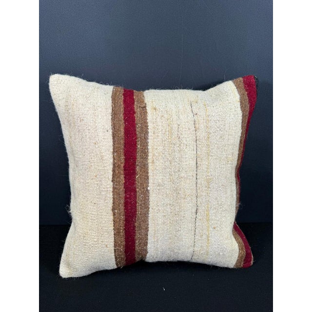 Turkish Hemp Pillow Cushion Natural Beige Brown Cushion Cover 20x20 For Sale - Image 4 of 4