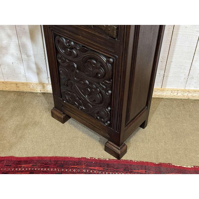 Oak Clock with Saint Gonery Motifs by Joseph Savina For Sale - Image 4 of 18