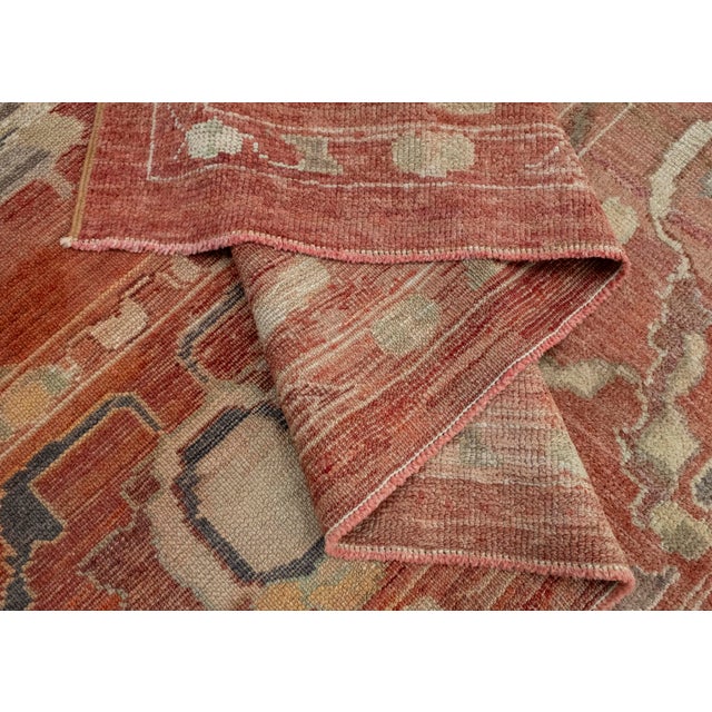 Textile Turkish Oushak Old Wool Rug 9'4" x 13'1" #18016 For Sale - Image 7 of 8
