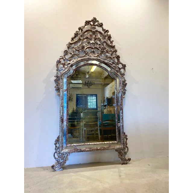 Wood Vintage Louis XV Style Mirror For Sale - Image 7 of 7