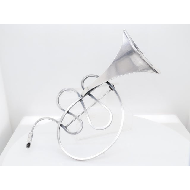Vintage Mid-Century Modernist Paul Lobel Sterling Silver Abstract Trumpet Brooch For Sale In Philadelphia - Image 6 of 14