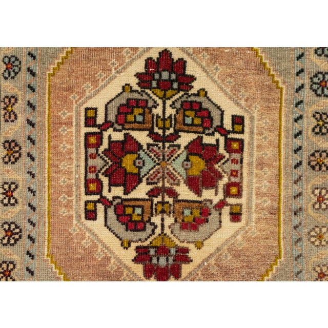 Turkish Mini Rug Oriental Hand Knotted Vintage Rug 1'7" x 3'4" #21213 For Sale - Image 4 of 8