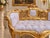 Late20C French Louis XVI Gold Pink Damask Settee For Sale - Image 9 of 11