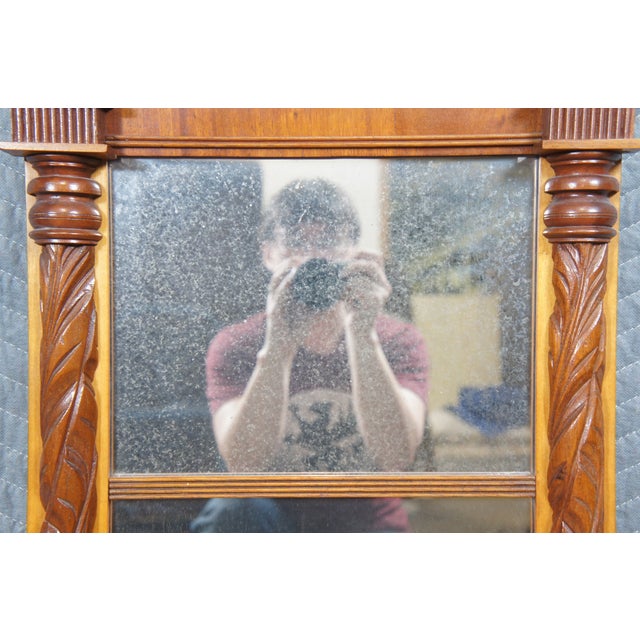 Antique Federal Carved Mahogany Trumeau Pier Mantel Mirror For Sale - Image 11 of 12