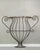 Antique Large Neoclassical Style Wrought Iron Urn Form Demilune Wall Planters, Pair For Sale - Image 4 of 16