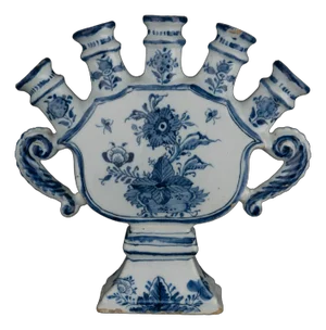 Delft Blue and White Tulip Vase Flower Vase with Spouts, 1720s