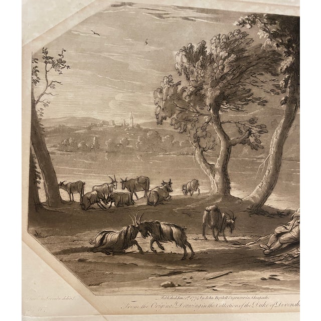 Claude Lorraine (1600-1682) mezzotint landscape engraved by Richard Earlom (1743-1822) for 'Liber Veritatis' (Book of...