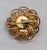Metal Vintage 1960s Signed Castlecliff Goldtone & Clear Rhinestone Flower Brooch For Sale - Image 7 of 8
