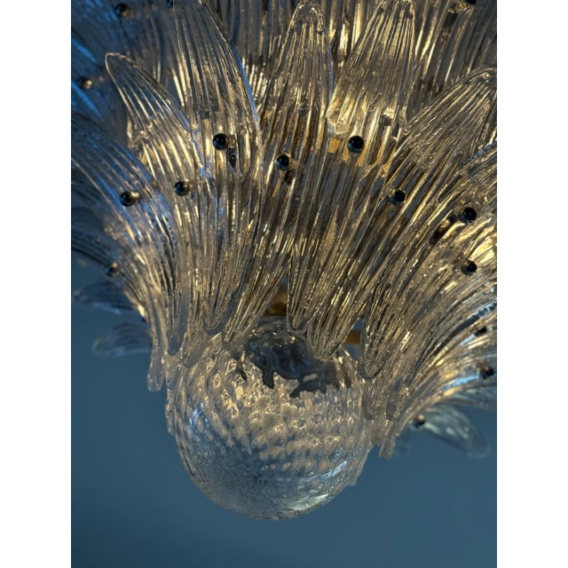 Eclectic Murano Chandelier with Feather Prisms in the style of Barovier, 2010 For Sale - Image 11 of 13
