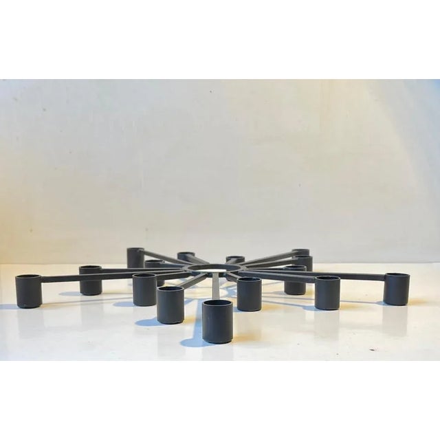 Mid-Century Modern Danish Shooting Star Candleholder in Black Iron from Dantoft Kunstartikler, 1970s For Sale - Image 3 of 7