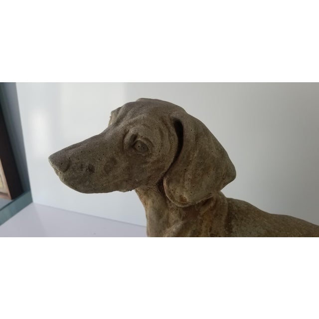 Vintage Abstract Dachshund Dog Concrete Sculpture Chairish