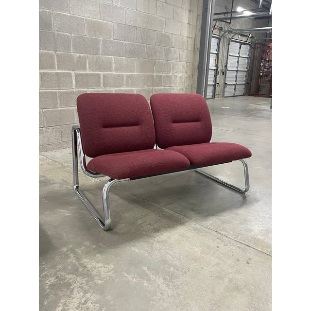 Vintage Modern Steelcase Chrome Loveseat Couch Chairish