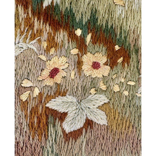 Antique English Pastoral Woolwork Embroidery With Stag, Hounds and Rabbit, 19th Century For Sale - Image 9 of 18