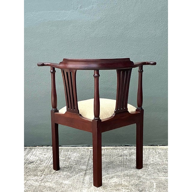 Late 20th Century Vintage Chippendale Mahogany Corner Chair For Sale - Image 5 of 12