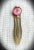 Vintage Art Deco Style Gold Bookmark with a pretty pink faceted round stone in bezel, and cream seed pearls top and...