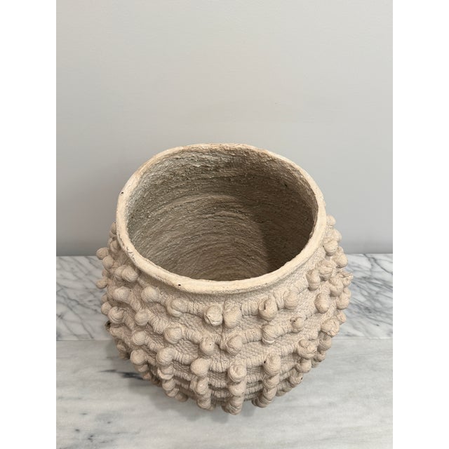 Contemporary Anthropologie Minka Textured Ceramic Pot — Large Sculptural Statement Planter For Sale - Image 3 of 6