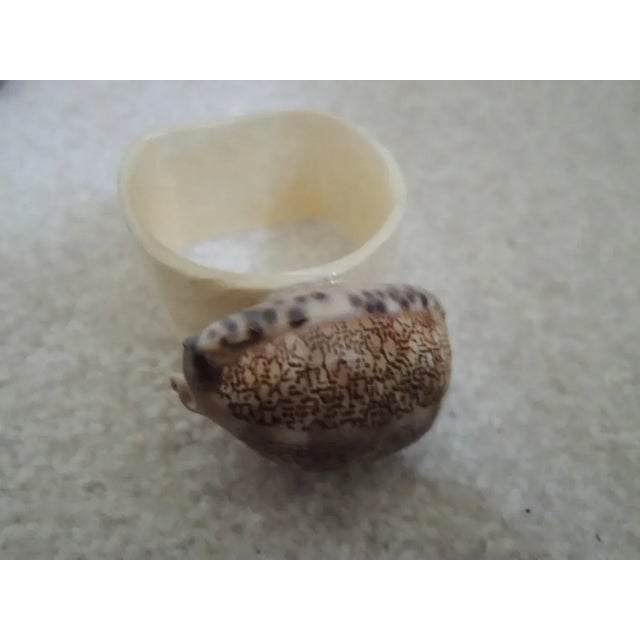 Contemporary 1960s Mother of Pearl and Shell Napkin Rings - Set of 6 For Sale - Image 3 of 13