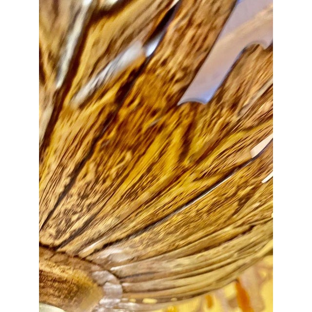 Metal Large Spanish Sunburst Flush Mount in Gilt Metal with Support, 1950 For Sale - Image 7 of 10