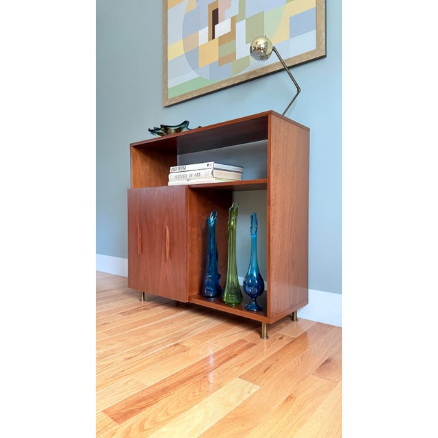 Brown Vintage Mid Century Modern Petite Console For Sale - Image 8 of 12