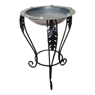 Mid Century French Style Ornate Iron and Metal Bird Bath / Fountain For Sale
